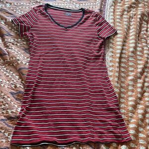 Ralph Lauren Striped Red and Black Short Sleeve Dress